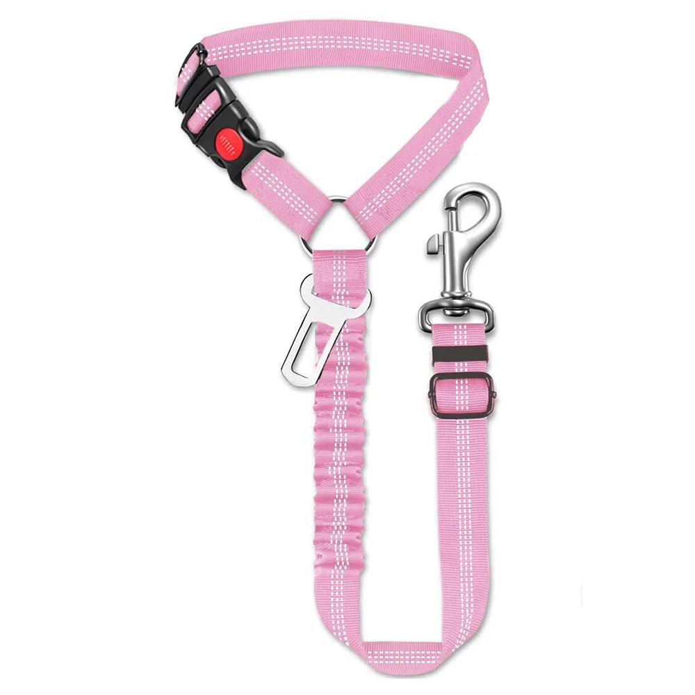 Adjustable Reflective Nylon Pet Car Safety Seat Belt And Leash
