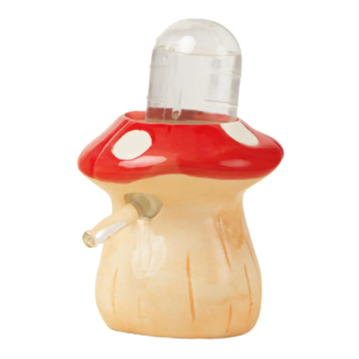 Mushroom Ceramic Hamster Water Bottle Leakproof Pet Dispenser Stand