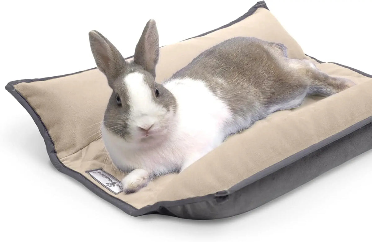 Plush Snuggle Bunny Bolster Bed for Rabbits Ferrets Guinea Pigs