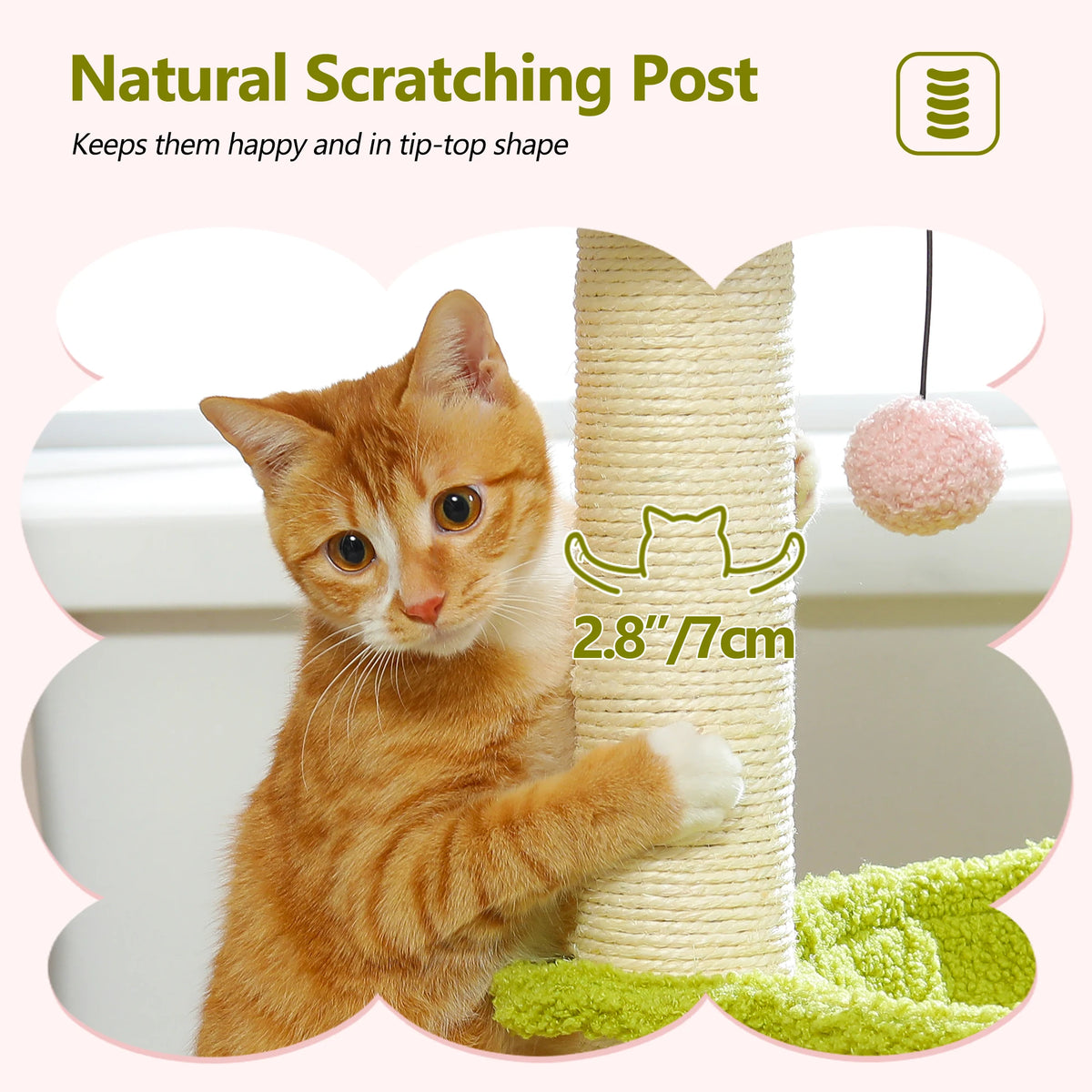 PAWZ Road Flower Cat Scratcher With Sisal Rope And Hammock