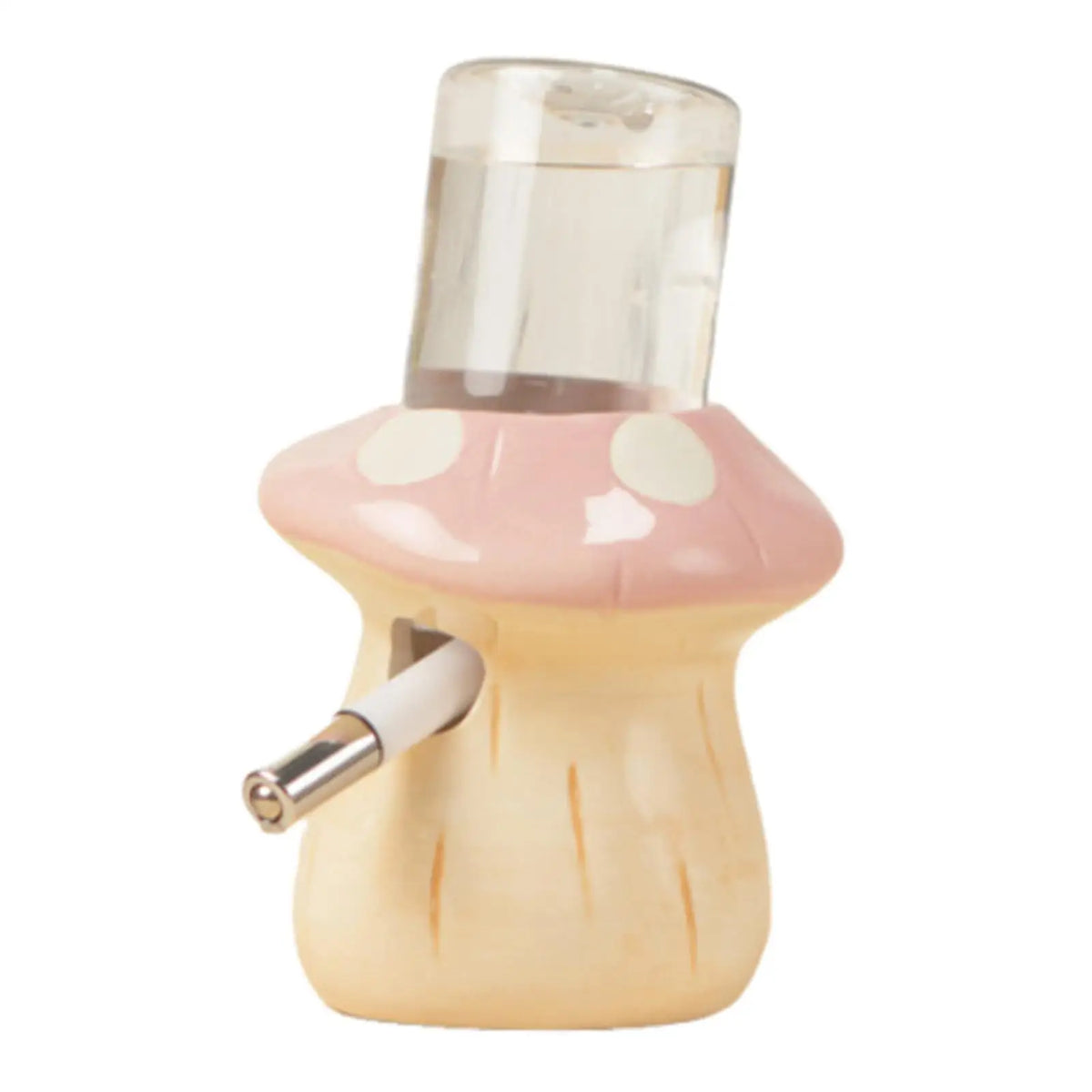 Mushroom Ceramic Hamster Water Bottle Leakproof Pet Dispenser Stand