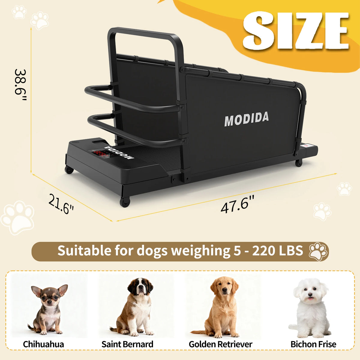 Modida Dog Treadmill Adjustable Speed With Led Display