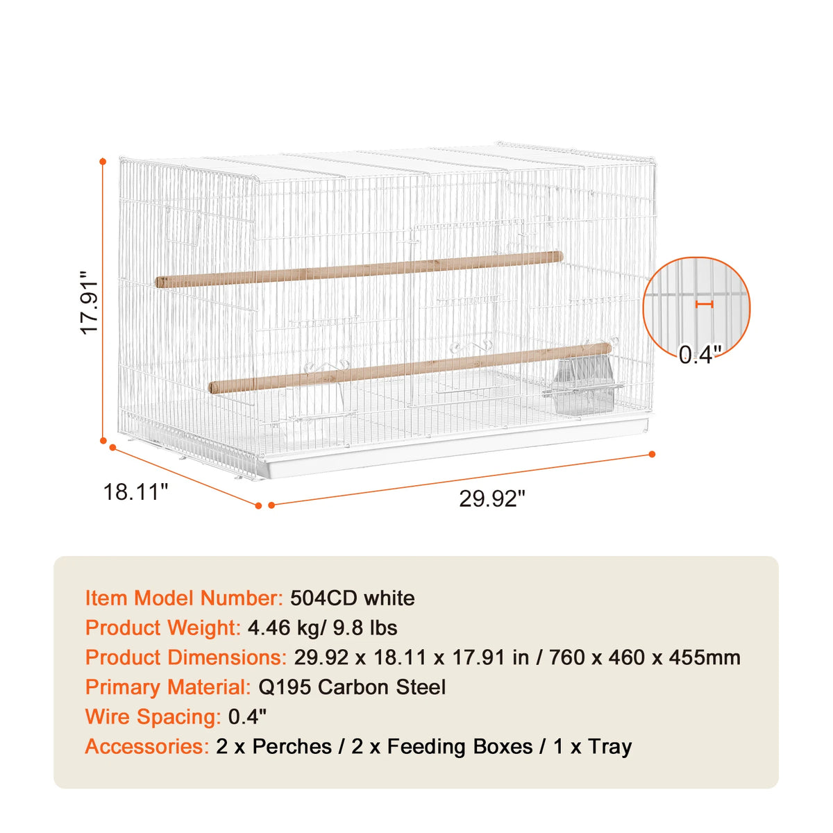 SucceBuy Divided Stackable Bird Cage With Handle And Perch