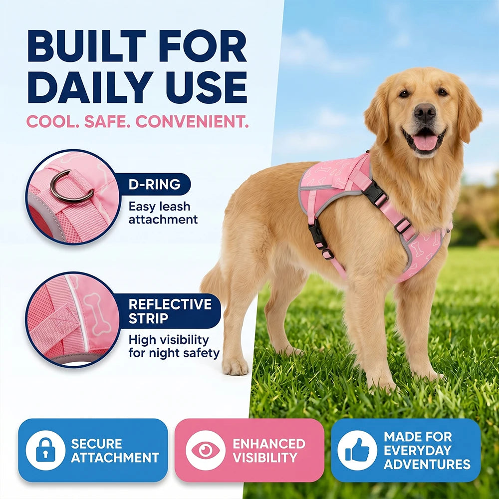 Breathable Dog Cooling Vest With Replaceable Cooling Packs