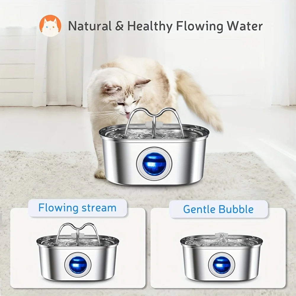 Continuous Circulating Stainless Steel Automatic Cat Water Fountain