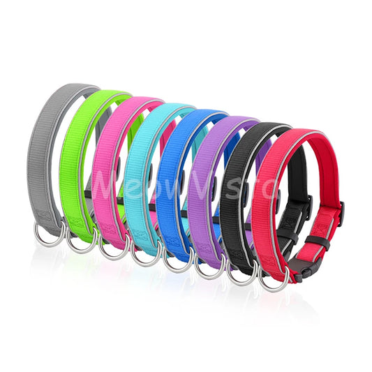 MeowVista Reflective Neoprene Padded Dog Collar Adjustable Quick Release