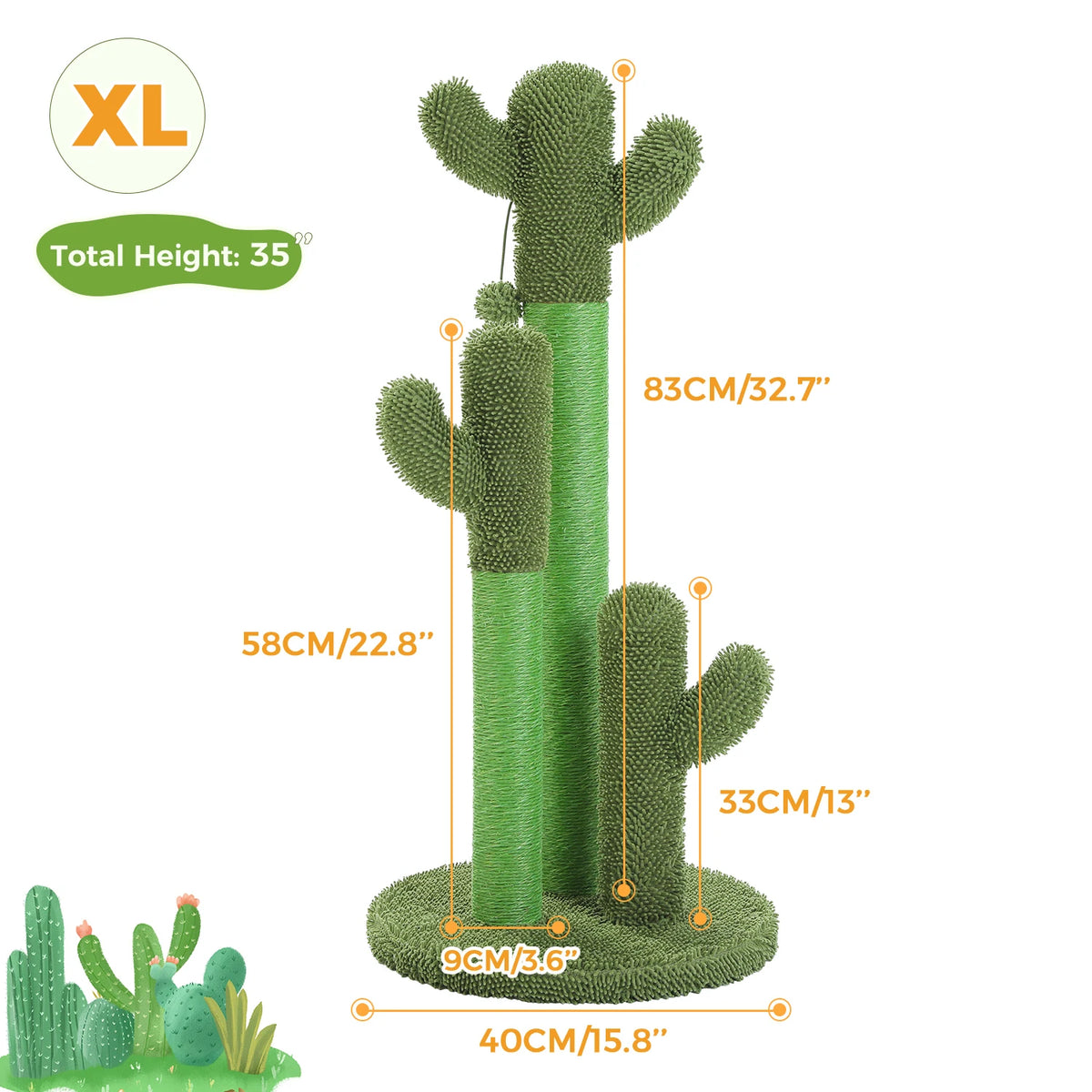 PAWZ Road Cat Scratching Post With Sisal Poles Interactive Ball