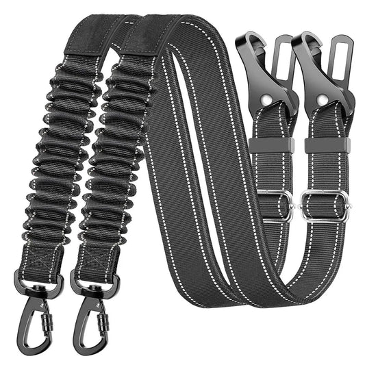 Reflective Nylon Adjustable Dog Safety Car Seat Belt