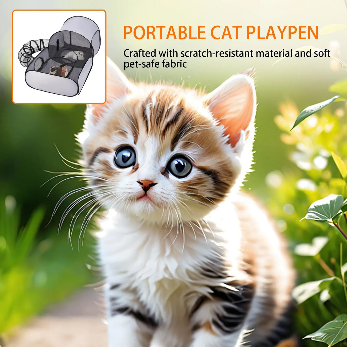 Foldable Cat Play Pen And Outdoor Portable Pet Enclosure Tent