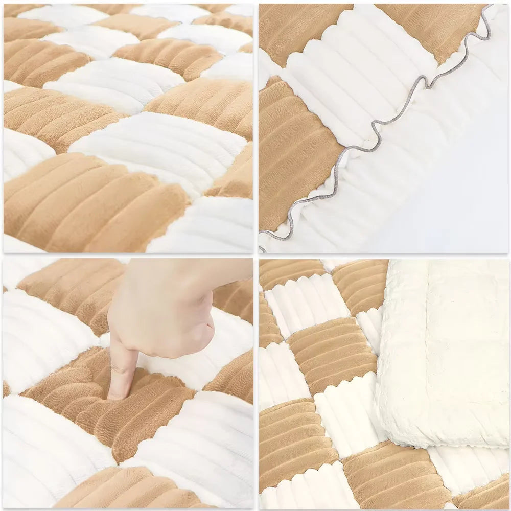 CWV Warm Anti Slip Coral Fleece Dog Bed Cushion Cover