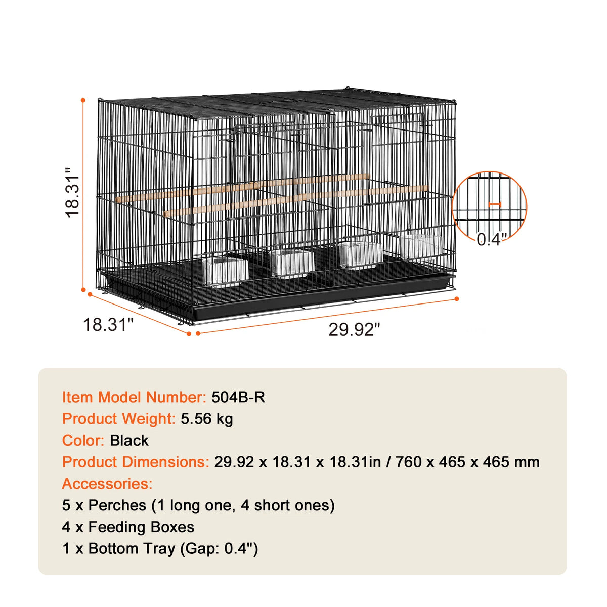 SucceBuy Divided Stackable Bird Cage With Handle And Perch