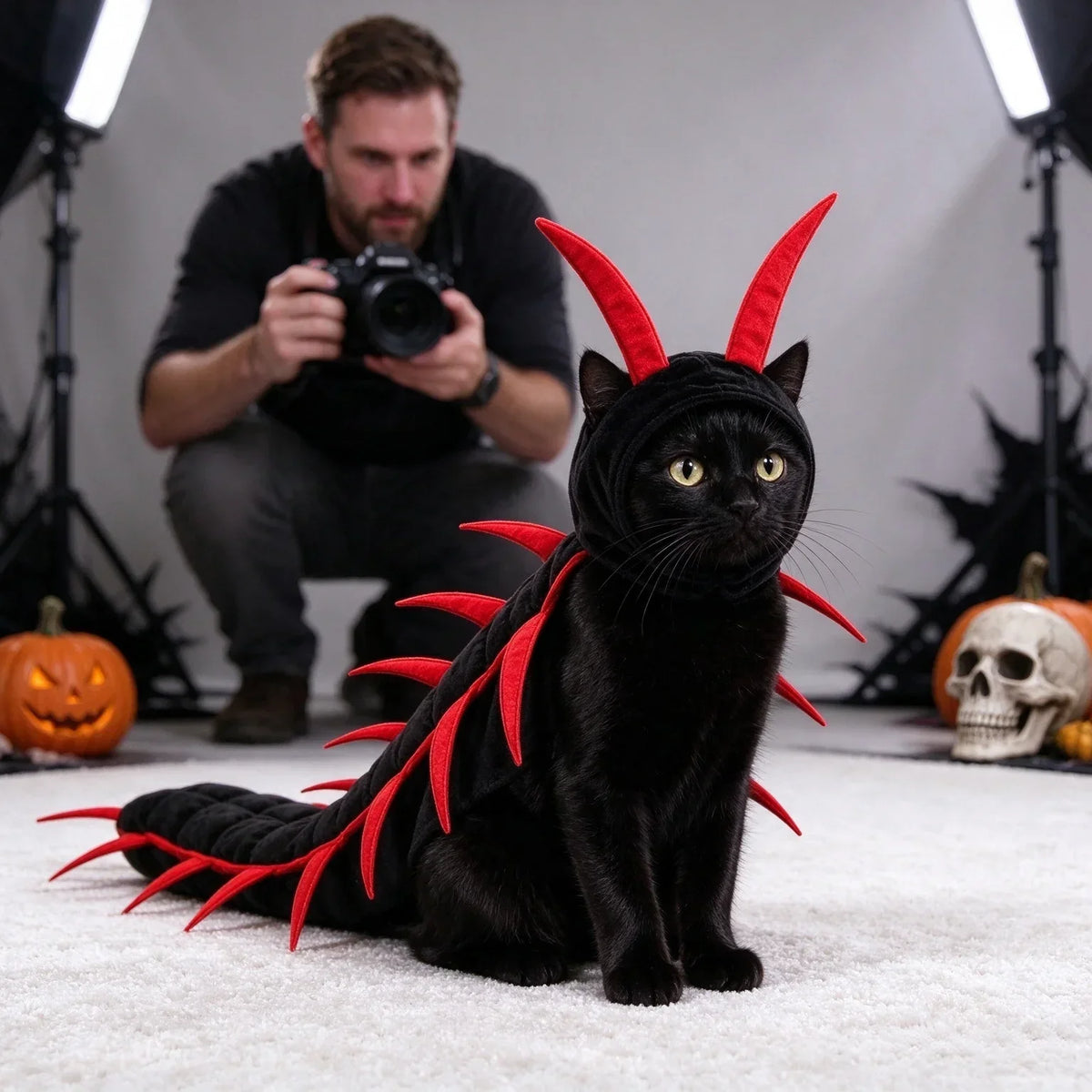 Spooky Centipede Cat Costume For Halloween Pet Outfits