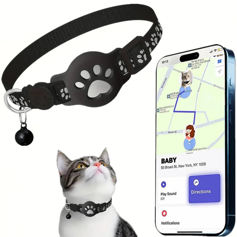 Reflective AirTag Cat Collar With Quick Release Buckle For Cats