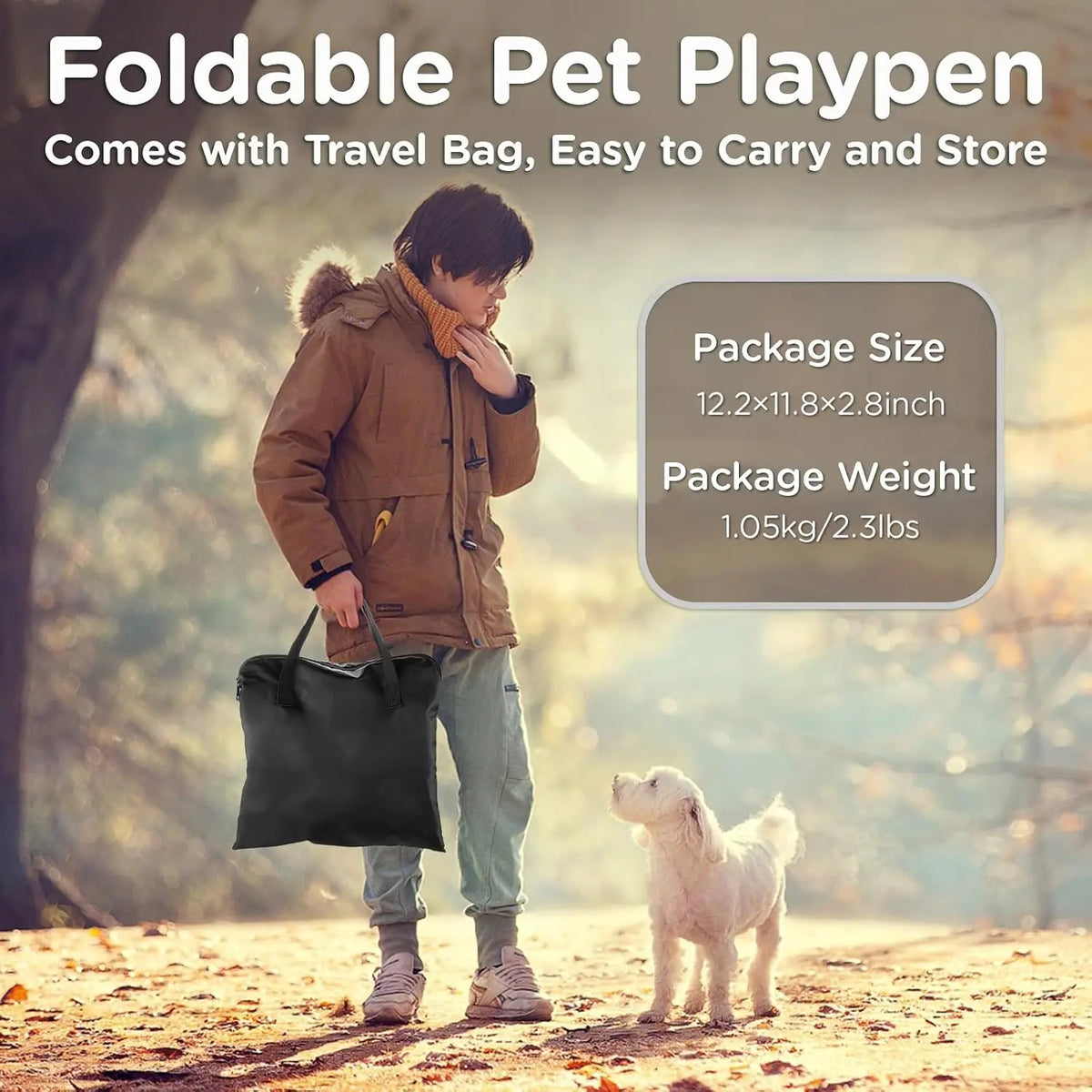 Premium Foldable Waterproof Pet Playpen With Retractable Sunshade