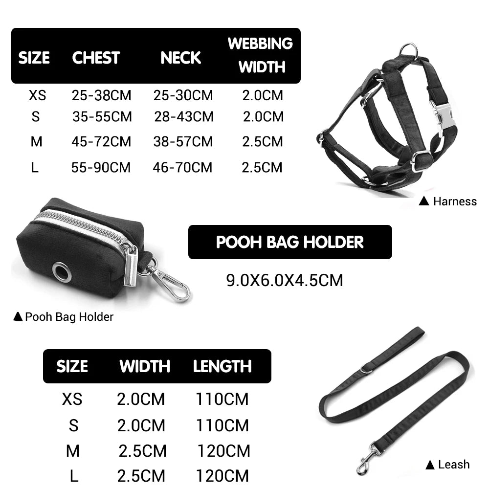 Glorious Kek Personalized Dog Harness Collar Leash Set