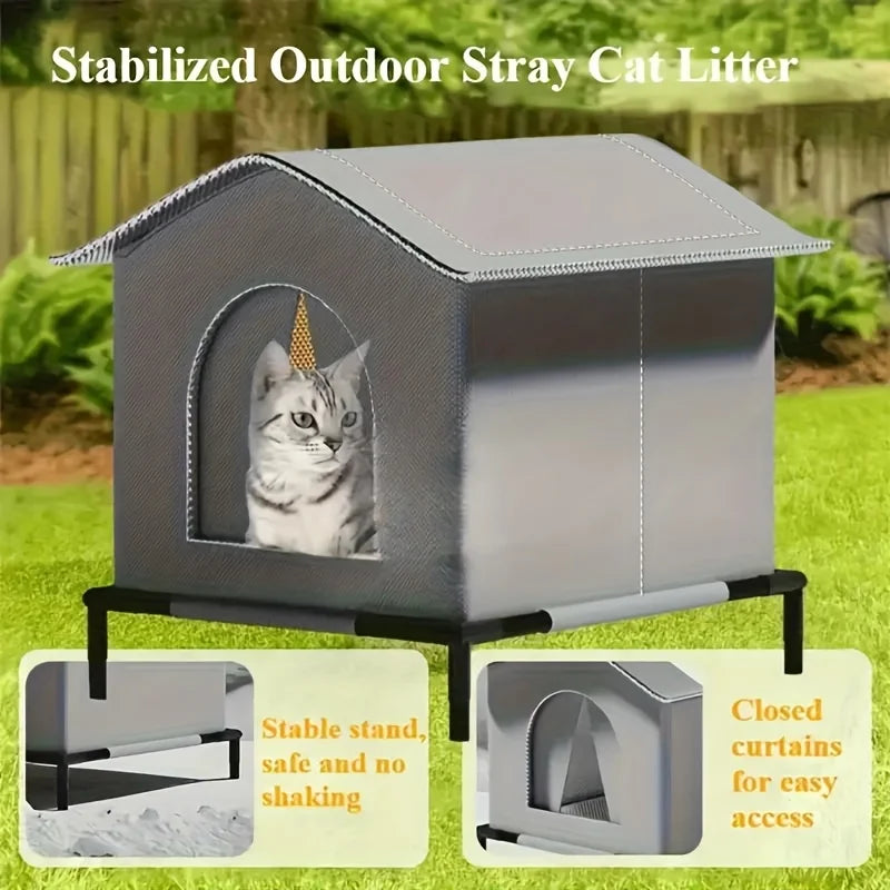 CWV Waterproof Outdoor Cat House Foldable Pet Cave Nest