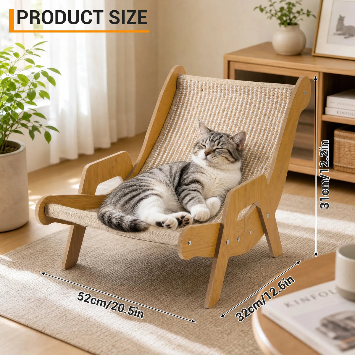 GAOMON Spliced Jute and Sisal Cat Lounger Scratcher Chair