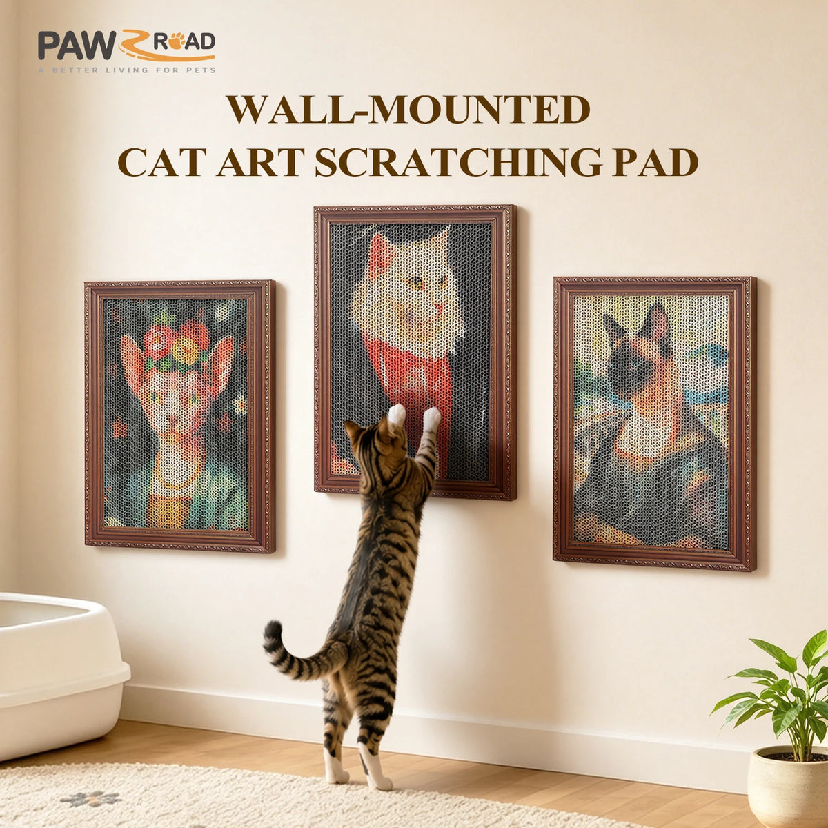 Pawz Road Cardboard Cat Wall Scratcher Board For Home Protection