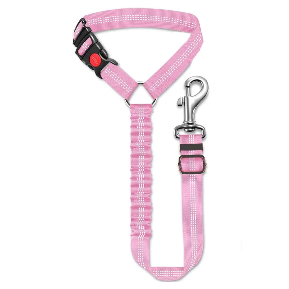 Adjustable Reflective Nylon Pet Car Safety Seat Belt And Leash