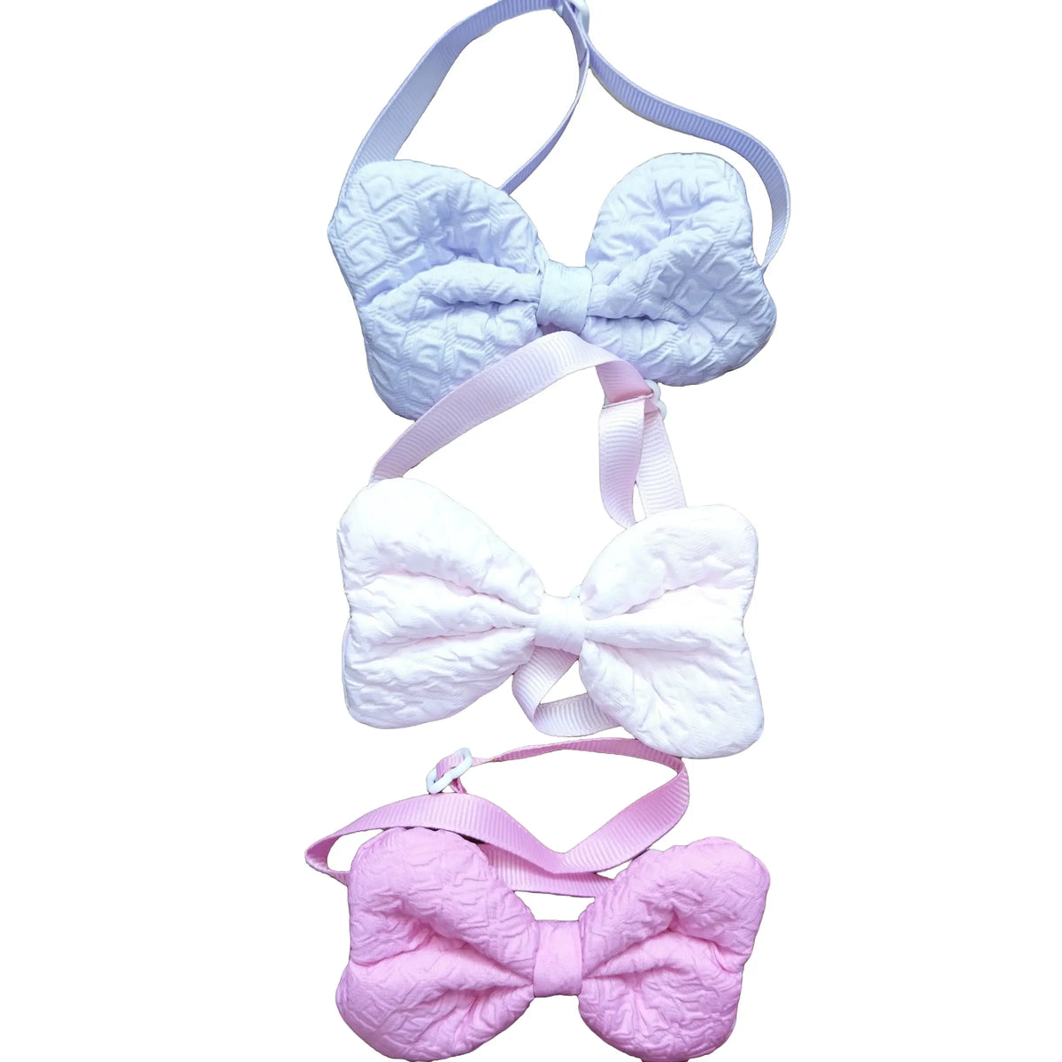 Quilted Leather Pet Bow Tie Set For Dogs And Cats