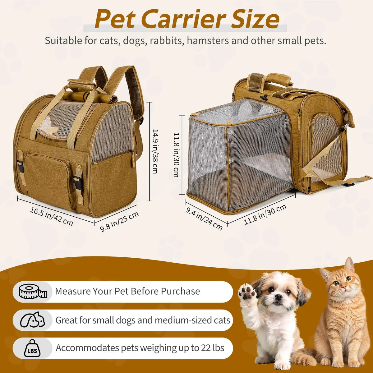 Expandable Mesh Cat Carrier Backpack With Breathable Nylon Design