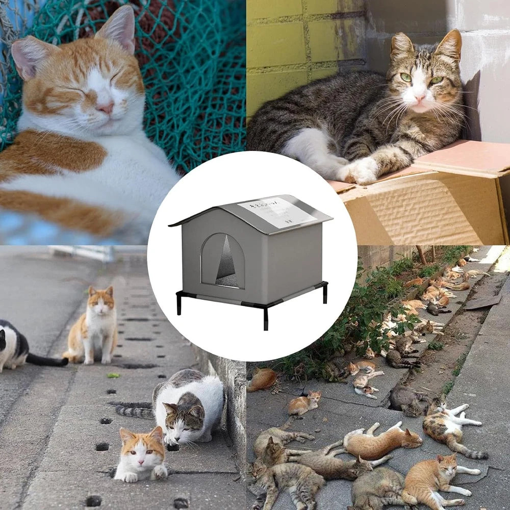 CWV Waterproof Outdoor Cat House Foldable Pet Cave Nest