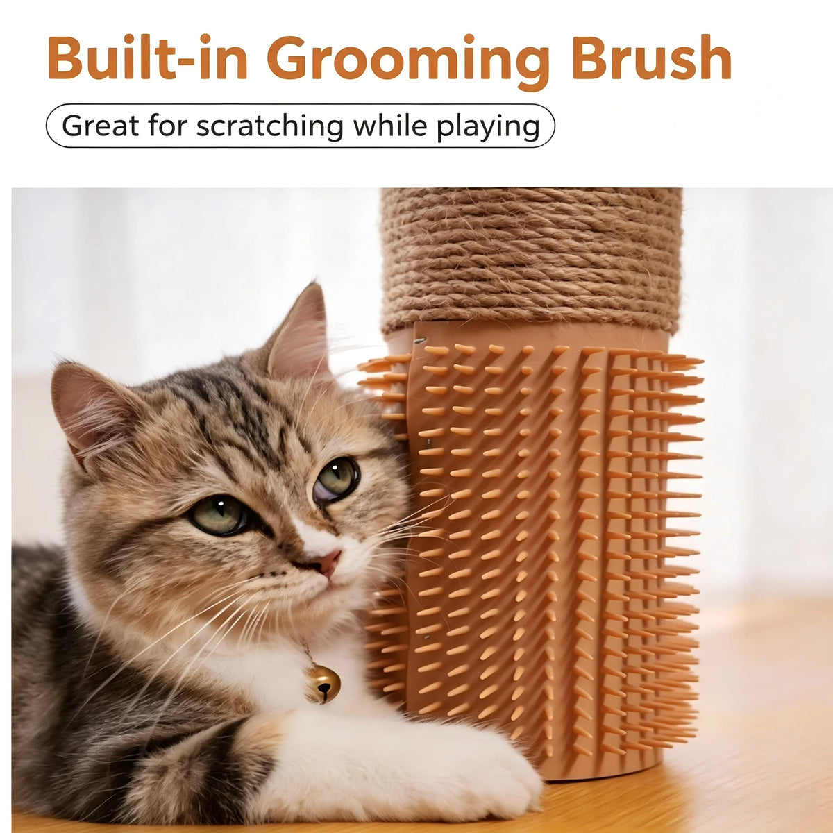 Space Saving Sisal Cat Scratching Tower With Hanging Toy