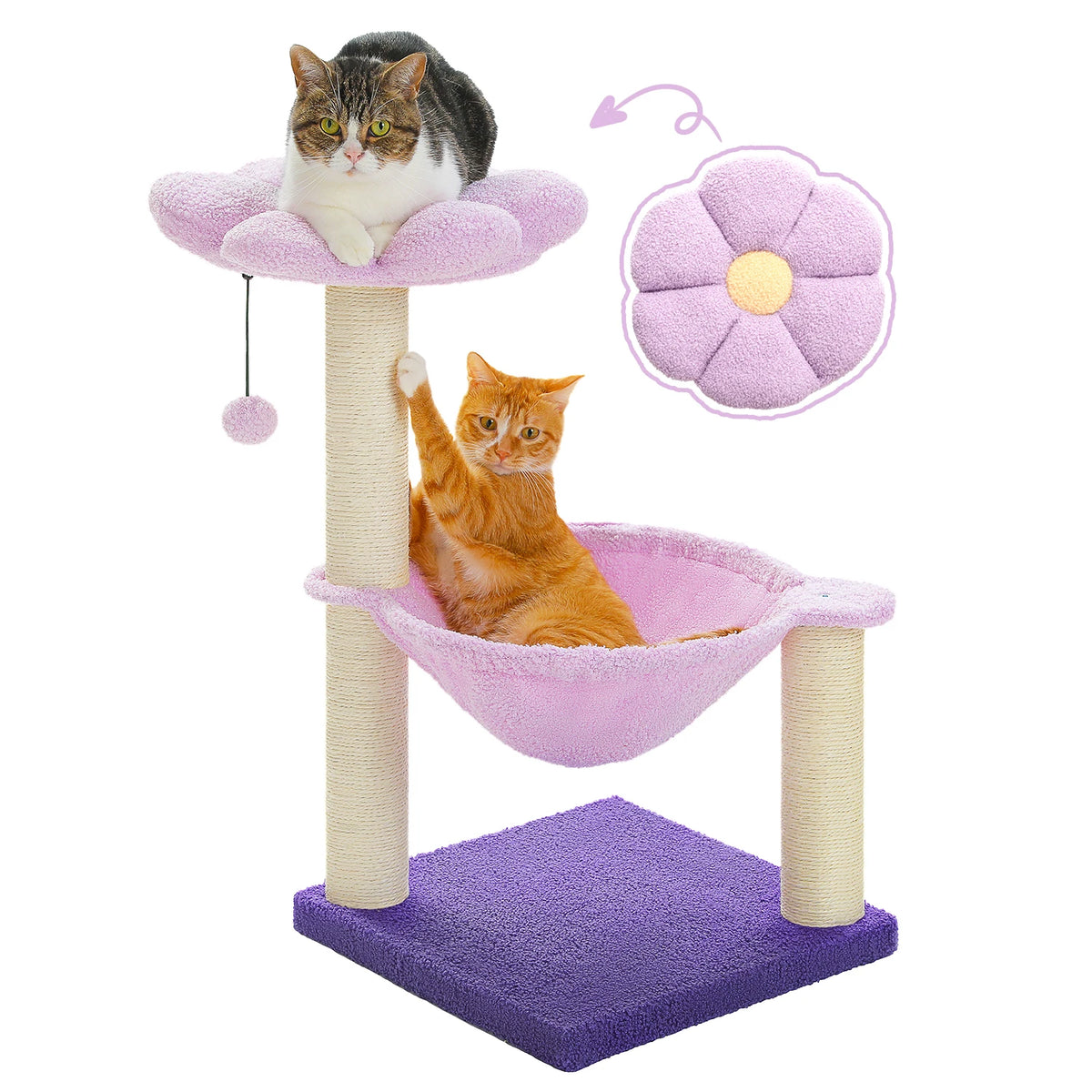 PAWZ Road Flower Cat Scratcher With Sisal Rope And Hammock