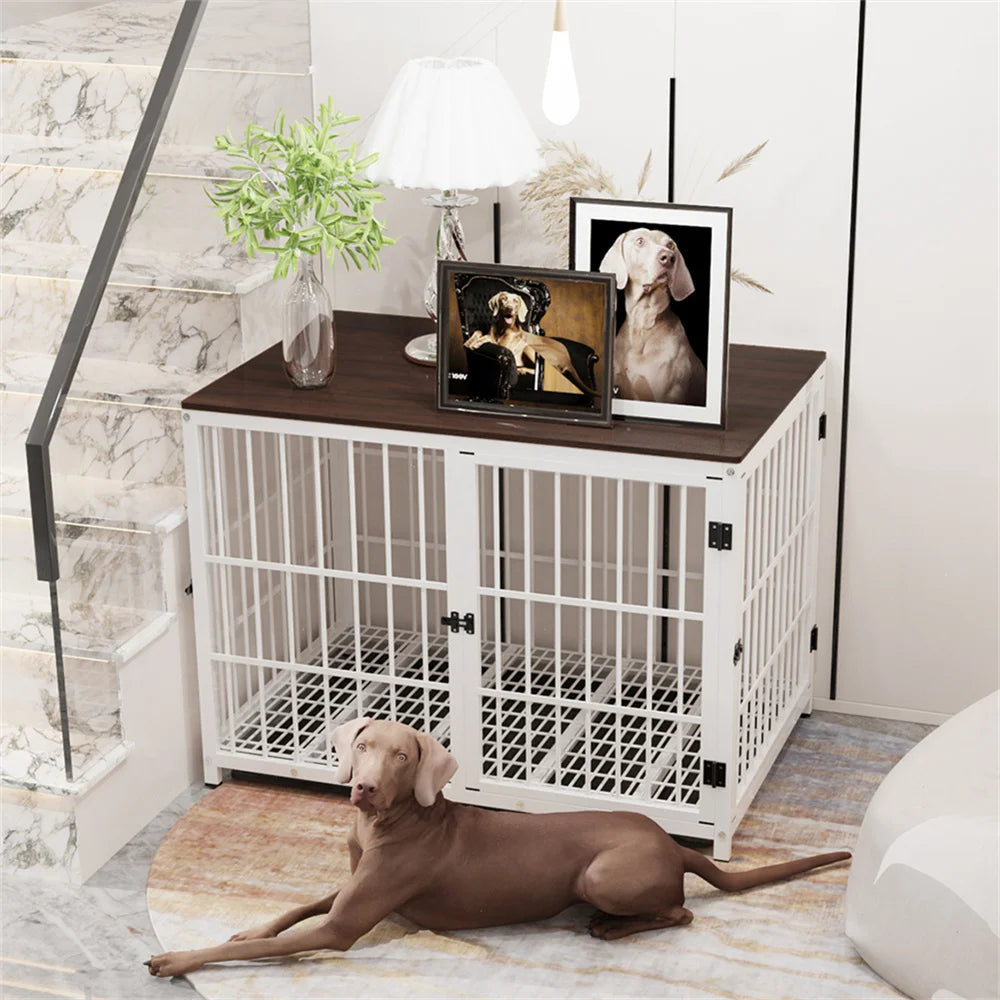 Borwart Elevated Wooden Dog Crate Furniture Style Kennel