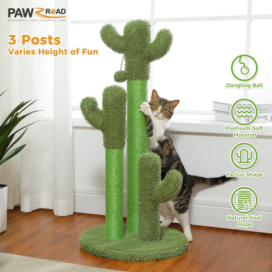 PAWZ Road Cat Scratching Post With Sisal Poles Interactive Ball