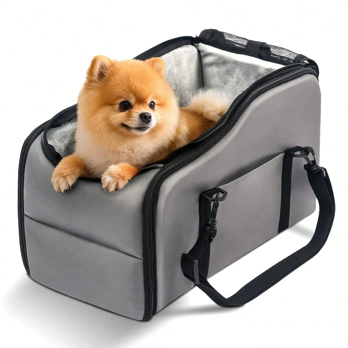 Center Console Pet Car Seat With Removable Plush Liner