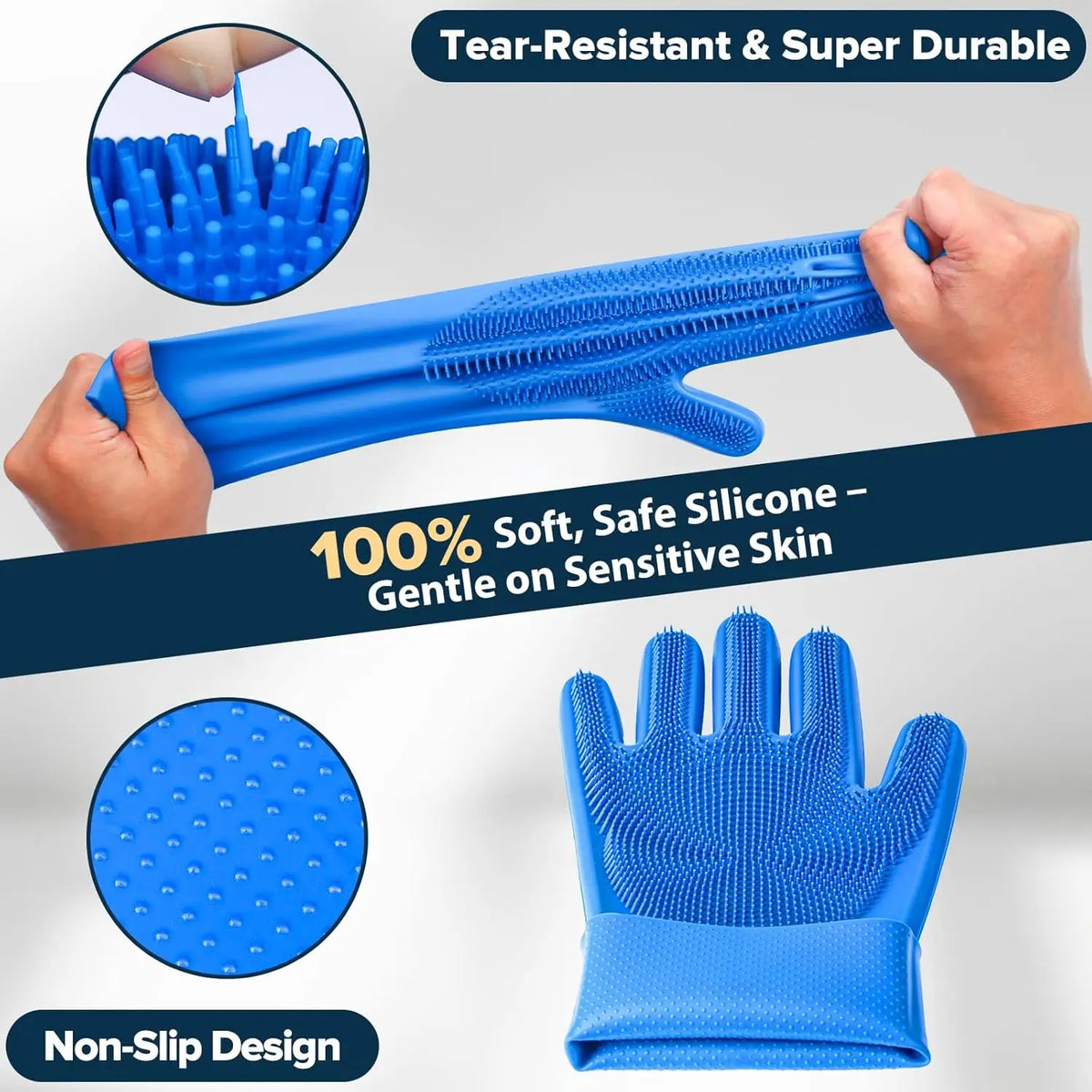 Professional Pet Grooming Gloves For Dogs Cats Shampoo Brush Kit