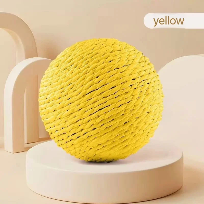 Durable Sisal Cat Ball Toy Interactive Scratcher Dental Chew Toy