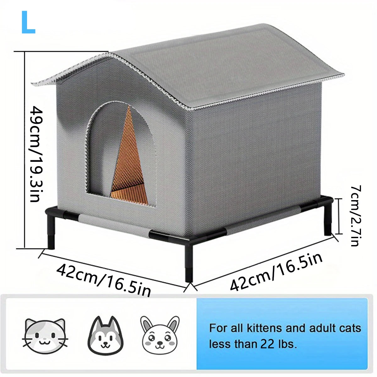 CWV Waterproof Outdoor Cat House Foldable Pet Cave Nest