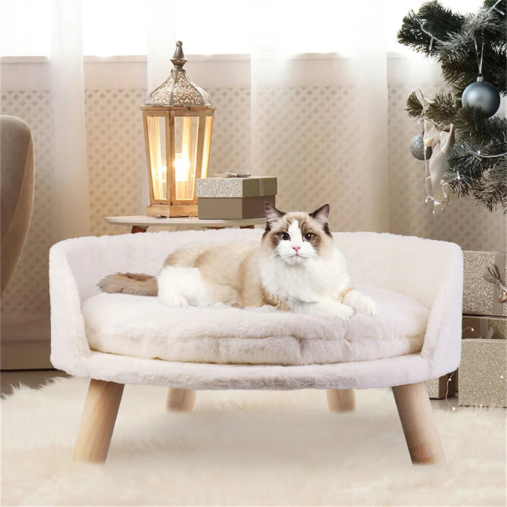 Borwart Soft Elevated Pet Sofa With Removable Padded Cushion