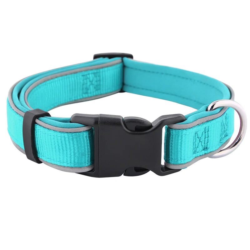 MeowVista Reflective Neoprene Padded Dog Collar Adjustable Quick Release