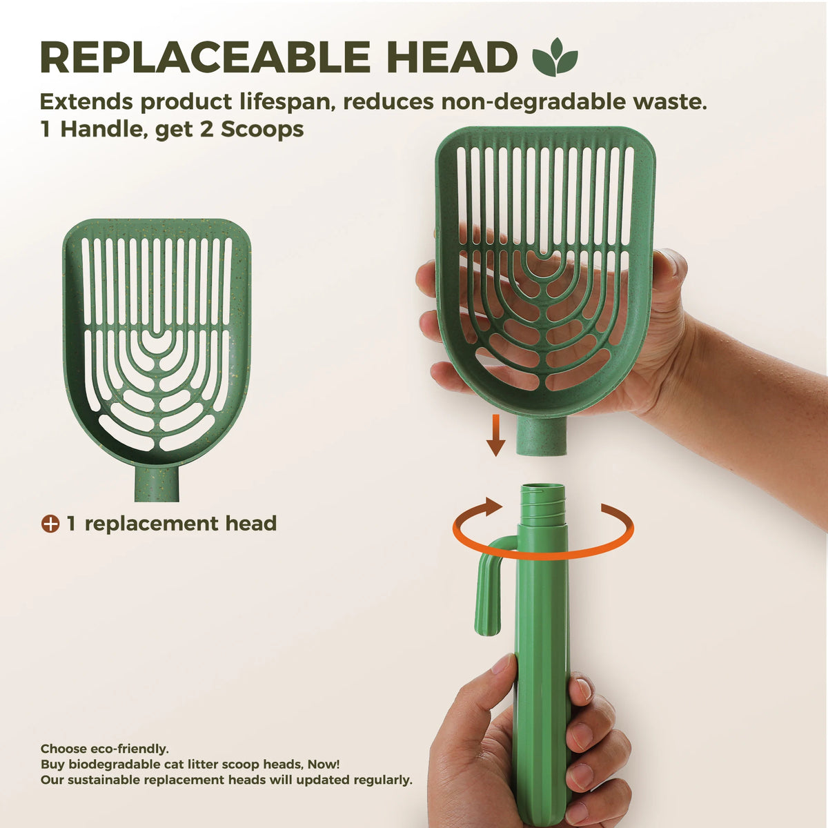 Cactus Cat Litter Scoop with Bag Holder and Two Shovels