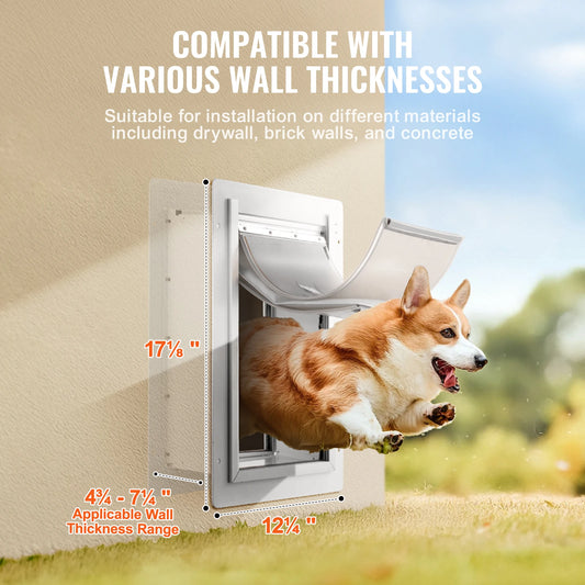 Sturdy Metal Frame Weatherproof Pet Door With 3 Flap Lock