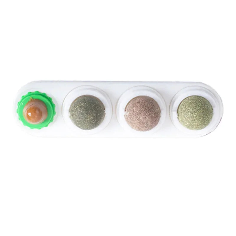 Interactive Rotating Catnip Ball Wall Mount Chew Toy For Pets