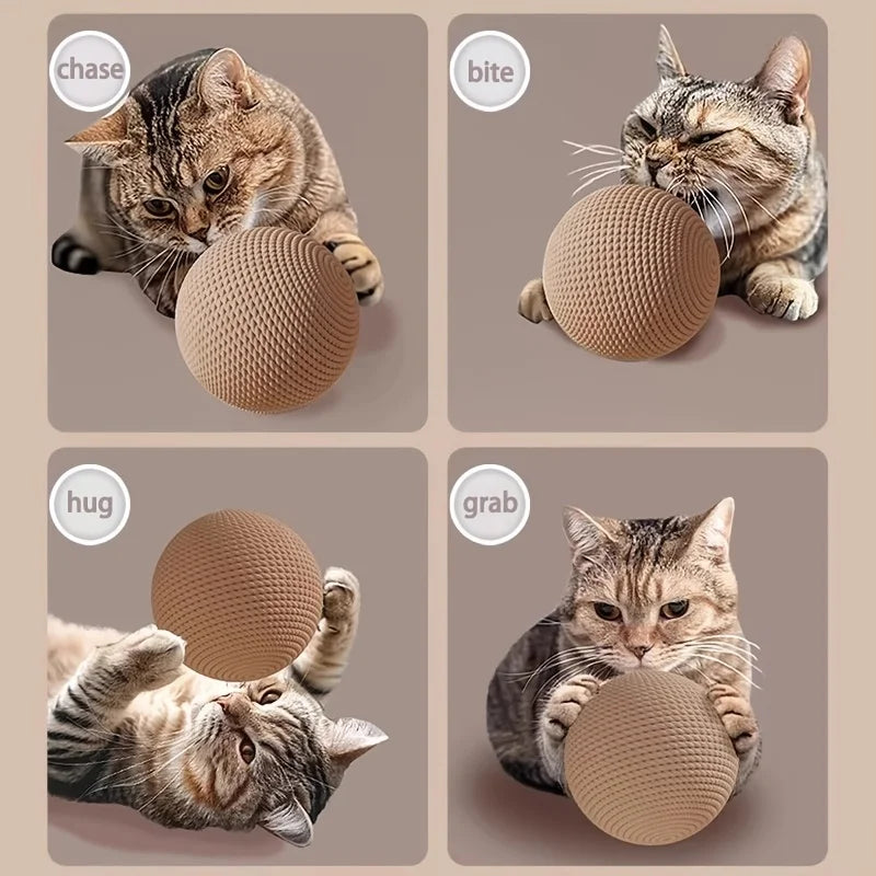 Durable Sisal Cat Ball Toy Interactive Scratcher Dental Chew Toy