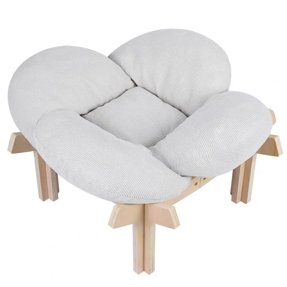 Elevated Wooden Cat Bed With Fluffy Removable Petal Cushion