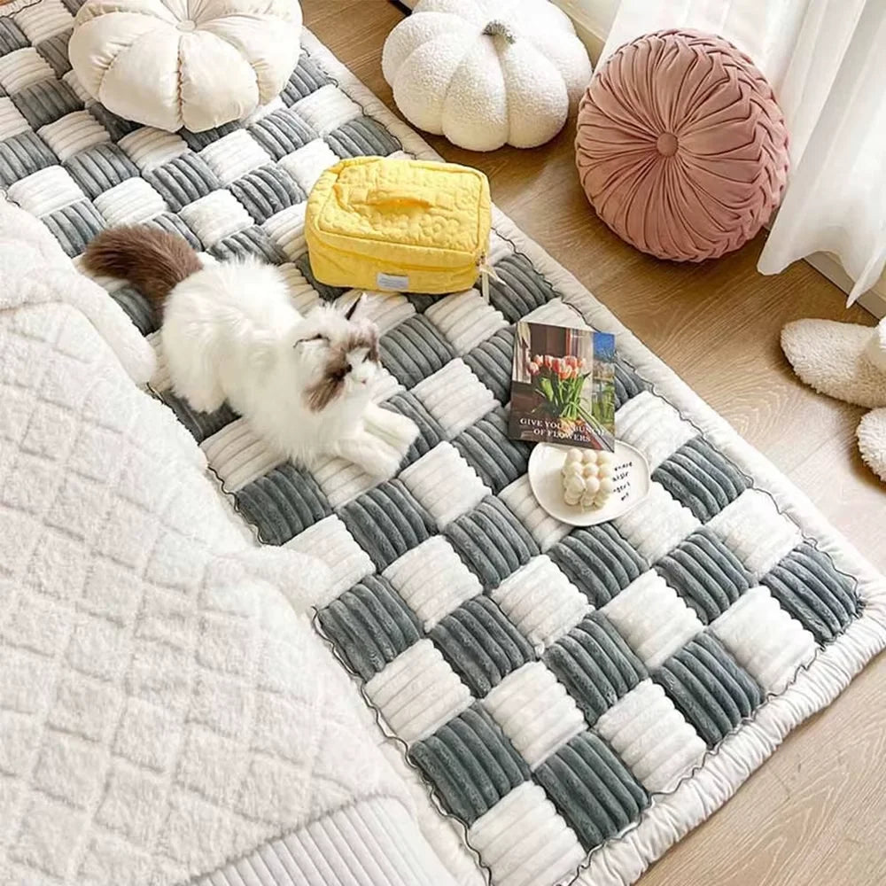 CWV Warm Anti Slip Coral Fleece Dog Bed Cushion Cover