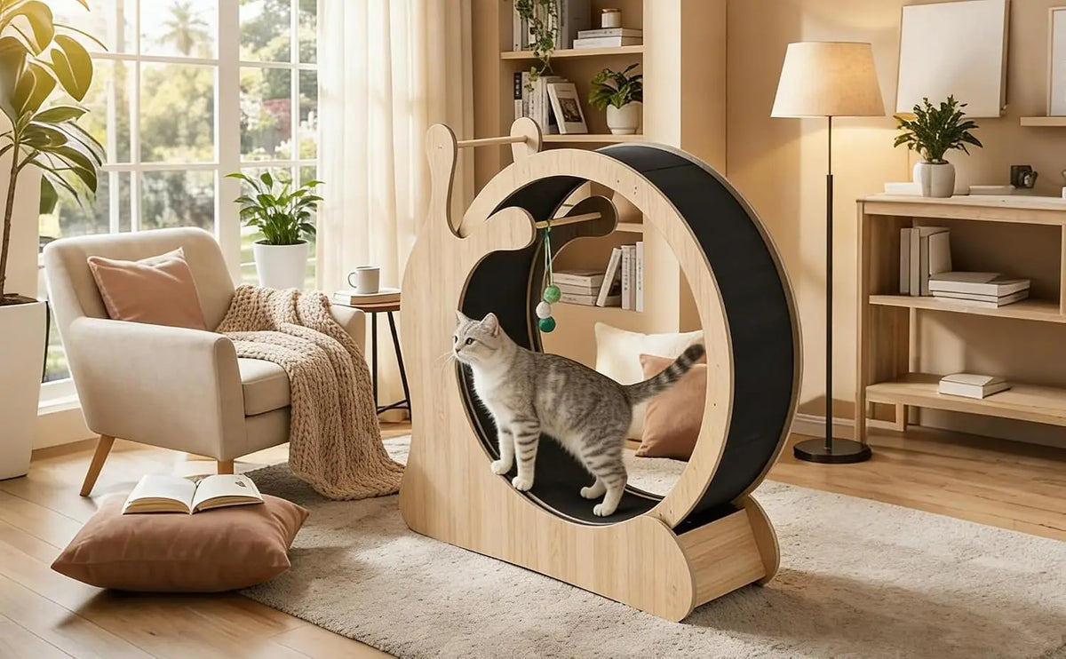 Garvee Multifunctional Pine Wood Cat Running Wheel Frame