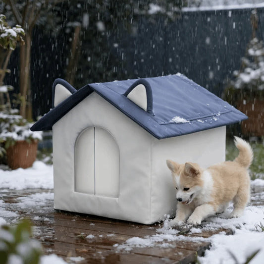Insulated Waterproof Outdoor Cat Shelter With Enclosed Design
