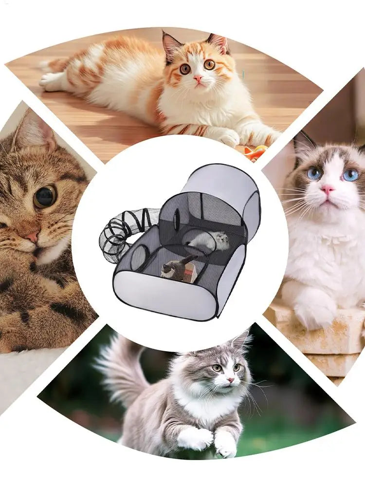 Foldable Cat Play Pen And Outdoor Portable Pet Enclosure Tent